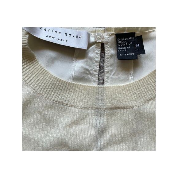Charles Nolan Womens/Teen Cashmere Silk Cardigan and Top 2 PC set Cream Medium - Picture 6 of 10